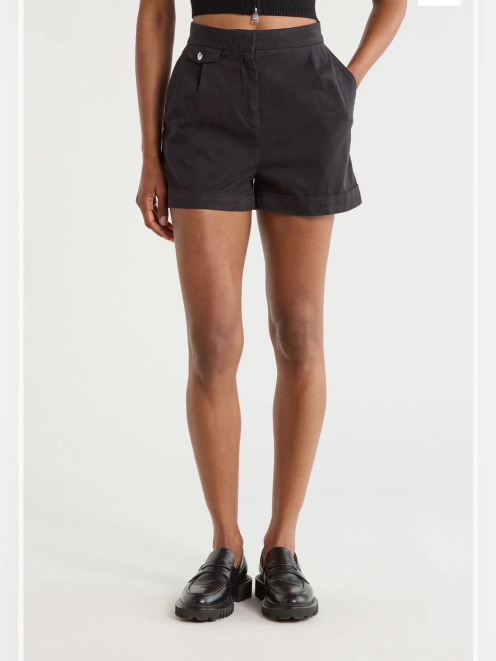 BOSS Women's Satin Cotton Stretch Twill Shorts-SIZE 6
